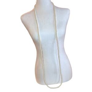 Faux Freshwater Pearl Beaded Long Strand Necklace 139